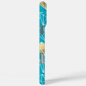 Chic Turquoise Aqua Blue Gold Diamonds Case-Mate iPhone Case (Achterkant / Rechts)
