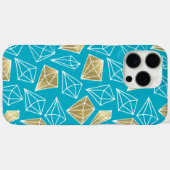 Chic Turquoise Aqua Blue Gold Diamonds Case-Mate iPhone Case (Achterkant (horizontaal))