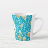 Chic Turquoise Aqua Blue Gold Diamonds Latte Mok (Rechts)