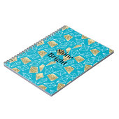 Chic Turquoise Aqua Blue Gold Diamonds Notitieboek (Linkerzijde)