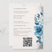 Chic Turquoise Bloemen Herfst Winterbruiloft Kaart (Achterkant)