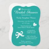 Chic turquoise blue brudal doucheuitnodigingen kaart (Voorkant / Achterkant)