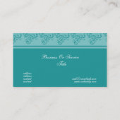 Chic Turquoise Blue Classic Lettering Consultant Visitekaartje (Achterkant)