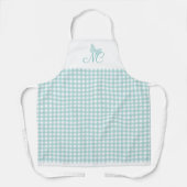 Chic Turquoise Butterfly Monogram Gingham Check Schort (Voorkant)