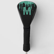 Chic Turquoise Driving Glitter Monogram Naam