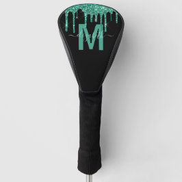 Chic Turquoise Driving Glitter Monogram Naam Golfheadcover