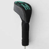 Chic Turquoise Driving Glitter Monogram Naam Golfheadcover (Schuin)