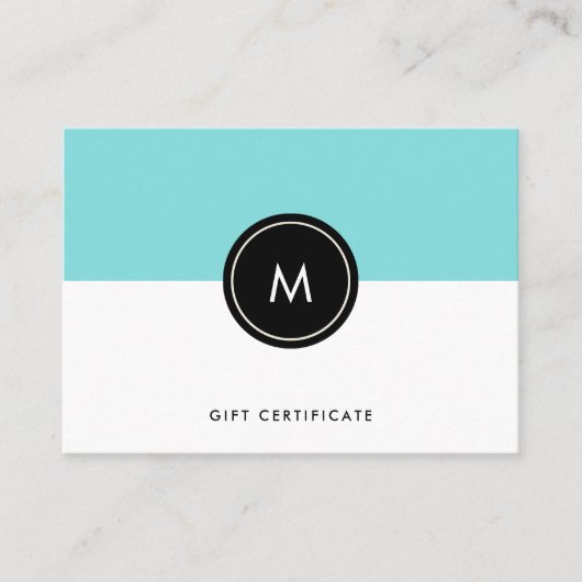 Chic Turquoise en Black | Cadeaubon Kortingskaartje (Voorkant)