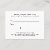 Chic Turquoise en Black | Cadeaubon Kortingskaartje (Achterkant)