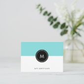 Chic Turquoise en Black | Cadeaubon Kortingskaartje (Staand voorkant)