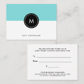 Chic Turquoise en Black | Cadeaubon Kortingskaartje (Voorkant / Achterkant)