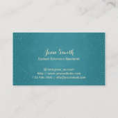 Chic Turquoise Eyelash Extensions Visitekaartje (Achterkant)