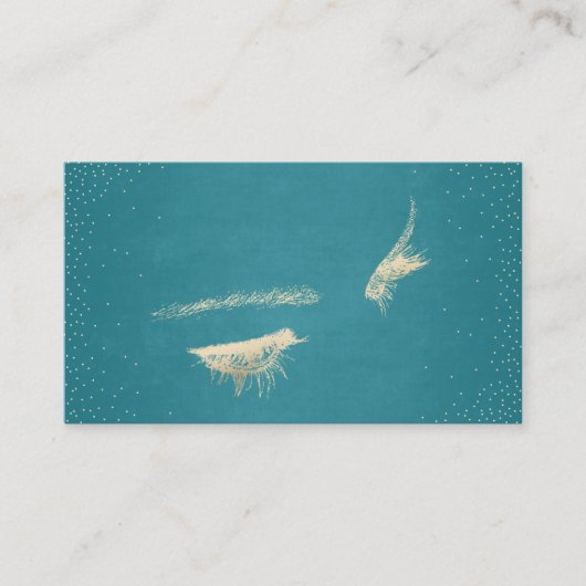 Chic Turquoise Eyelash Extensions Visitekaartje (Voorkant)