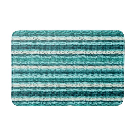 Chic turquoise gestreept badmat (Voorkant)