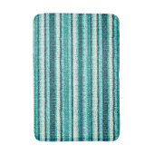 Chic turquoise gestreept badmat (Voorkant Verticaal)