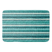Chic turquoise gestreept badmat (Voorkant)