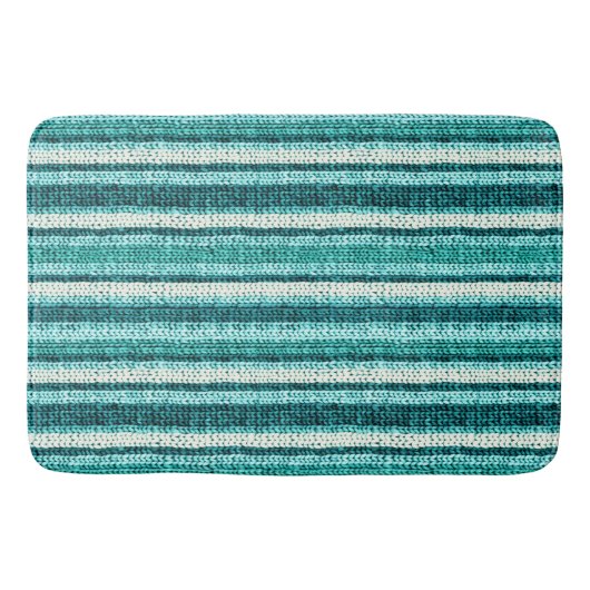 Chic turquoise gestreept badmat (Voorkant)