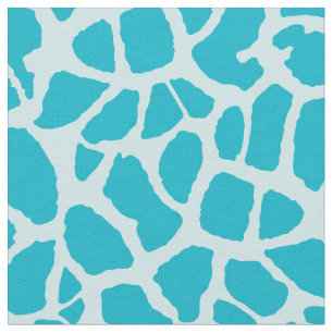 Chic Turquoise Giraffe Print Girly Animal Patroon Stof