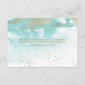 Chic Turquoise Gold Abstracte Waterverf Informatiekaartje (Achterkant)