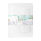 Chic Turquoise Gold Lavender Abstracte Waterverf Uitnodigingen Wikkel (Voorkant Voorbeeld)