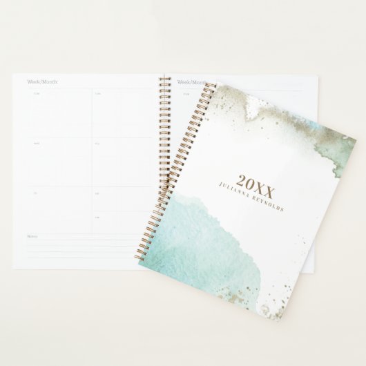 Chic Turquoise & Goud Abstracte Art Planner (Display)