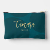 Chic Turquoise Green Gold Script Abstract Etui (Achterkant)