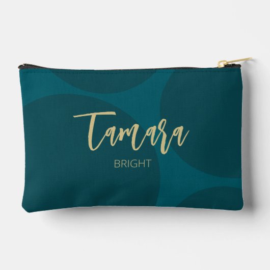 Chic Turquoise Green Gold Script Abstract Etui (Achterkant)