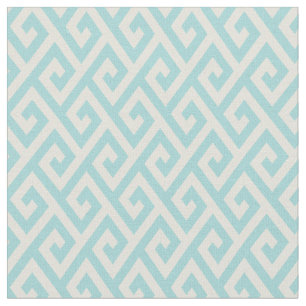 Chic turquoise griek geometrisch patroon stof