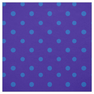 Chic Turquoise op Midnight Blue Polka Dots Pattern Stof