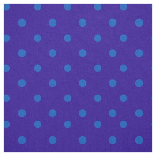 Chic Turquoise op Midnight Blue Polka Dots Pattern Stof (Swatch)