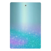 Chic turquoise paarse ombre glitter druppelt monog mini klembord (Achterkant)