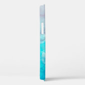 Chic Turquoise Waterverf Gepersonaliseerd Case-Mate iPhone Case (Achterkant / Rechts)