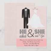 Chic Tux en Dress Bridal Shower Kaart (Voorkant / Achterkant)