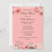 Chic Twin Ballerinas Floral Paris Baby shower Kaart (Achterkant)