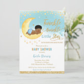 Chic Twinkle Little Star African Baby shower Boy Kaart (Staand voorkant)