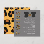 CHIC TWINS Cheetah Uitnodiging voor babyshowerfees (Voorkant / Achterkant)