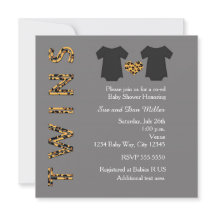 CHIC TWINS Cheetah Uitnodiging voor babyshowerfees
