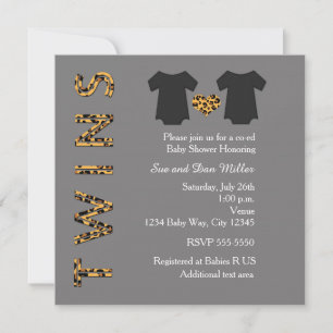 CHIC TWINS Cheetah Uitnodiging voor babyshowerfees