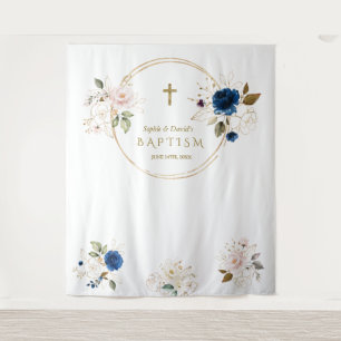 Chic Twins Roze Blush Bloem Baptism Foto Requisiet Wandkleed