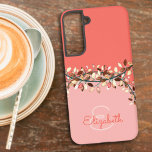 Chic Two Tone Coral voegt een naam toe Monogram bl Samsung Galaxy Hoesje<br><div class="desc">Dit eenvoudig om het ontwerp van het telefoongeval van de hoofdtelefoon te personaliseren kenmerkt een twee toonkoraalachtergrond, een naam, en de brievenmonogram van de initiaal en passende bladtakken die boven en bodem scheiden. Pas het hoesje op de tekstgebieden met een naam en een initiaal aan, verwijder zowel als één of...</div>