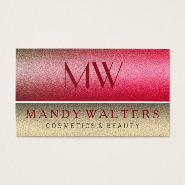Chic Two-tone Kleuren met Monogram Visitekaartjes (Voorkant)