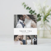 Chic Typografie 3 Foto Collage Hartelijk dank Bedankkaart (Staand voorkant)