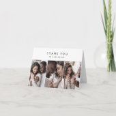 Chic Typografie 3 Foto sjabloon Bedankt kaart (Voorkant)