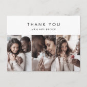 Chic Typografie 3 Foto Template Dank u Briefkaart (Voorkant)