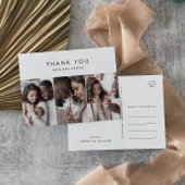 Chic Typografie 3 Foto Template Dank u Briefkaart