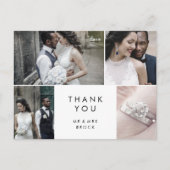 Chic Typografie 4 Foto Template Dank u Briefkaart (Voorkant)