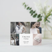 Chic Typografie 4 Foto Template Dank u Briefkaart (Staand voorkant)