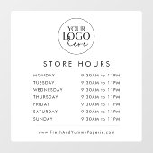 Chic typografie bedrijfslogo winkel openingstijden raamsticker (Vel)