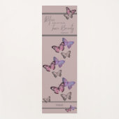 Chic Typografie & Butterfly Patroon - Gepersonalis Yogamat (Voorkant)