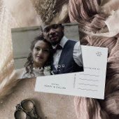 Chic Typografie Foto Dank u Briefkaart